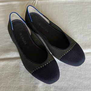 Rothy's The Square Highland Captoe 9 Green / Navy